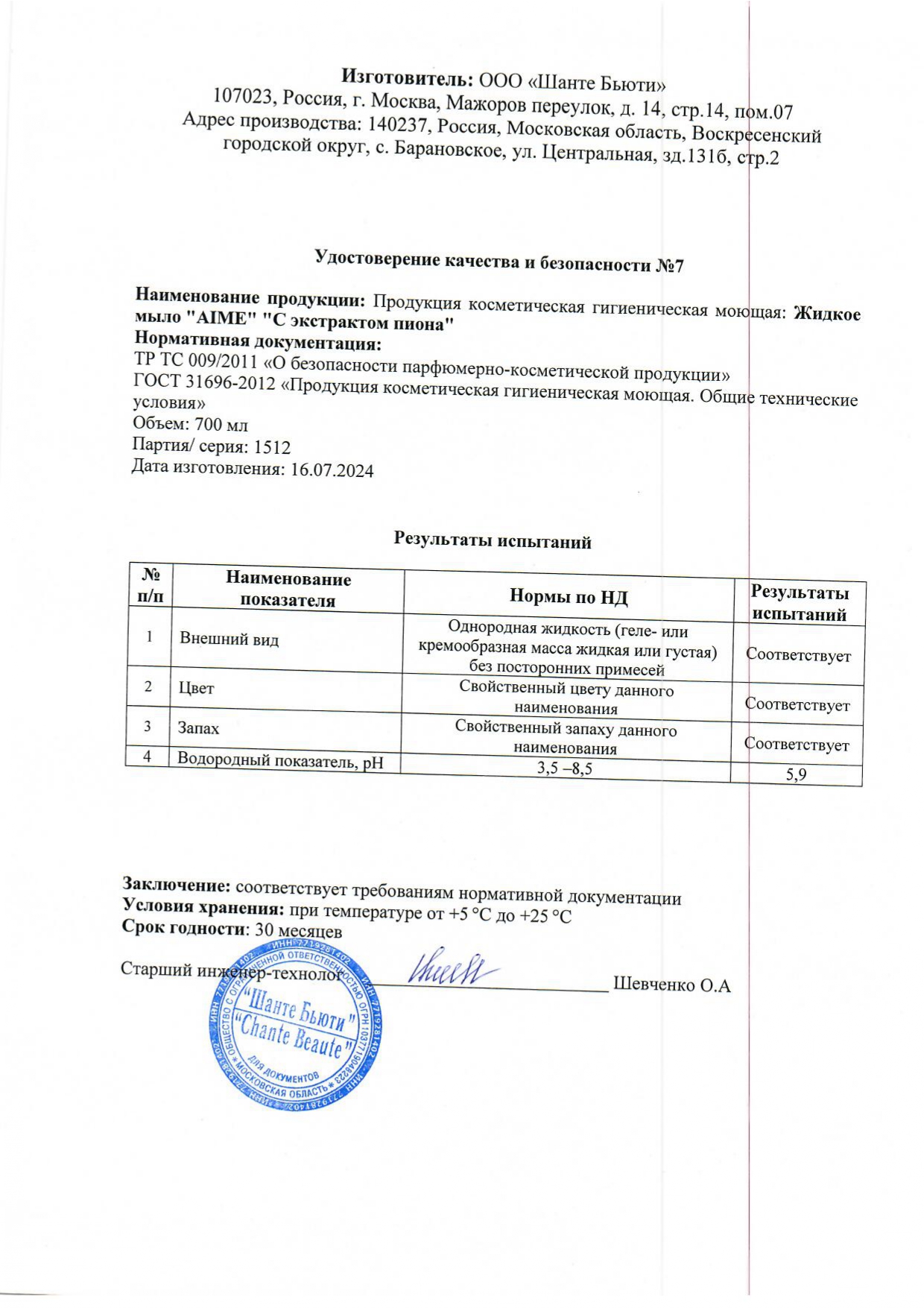 Паспорт №072024